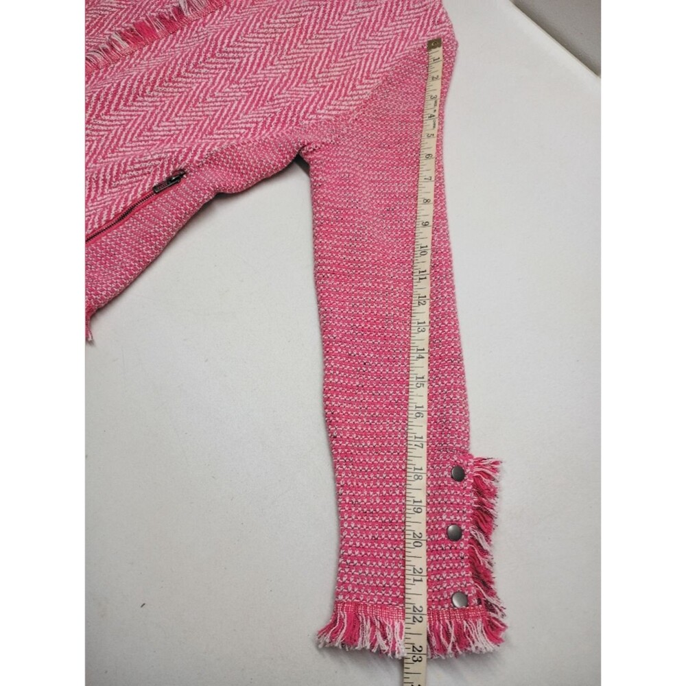 NIC + ZOE Knit Cardigan Sweater Open Women's Sz S Pink Fringe NWOT - Picture 8 of 11